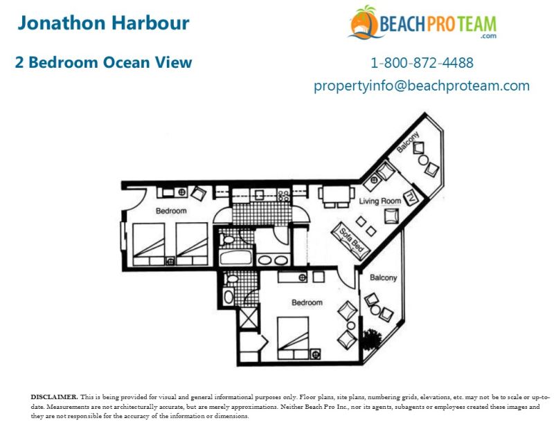 Jonathon Harbour Floor Plan 4 - 2 Bedroom Ocean View